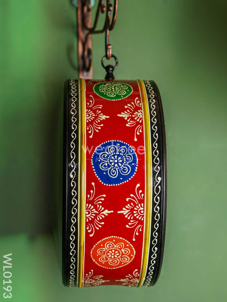 Railway clocks - Hand painted clock in Multi colour design and floral prints
