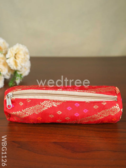 Raw Silk Fabric Pencil Pouch - WBG1126