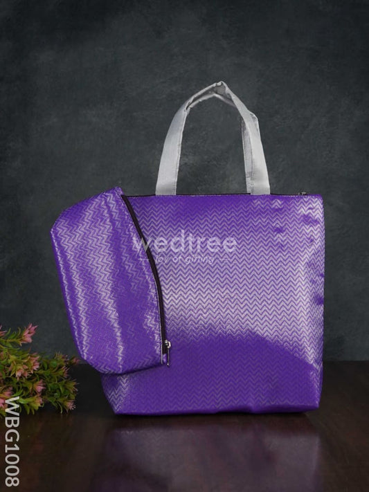 Raw Silk Hand Bag with Purse - WBG1008