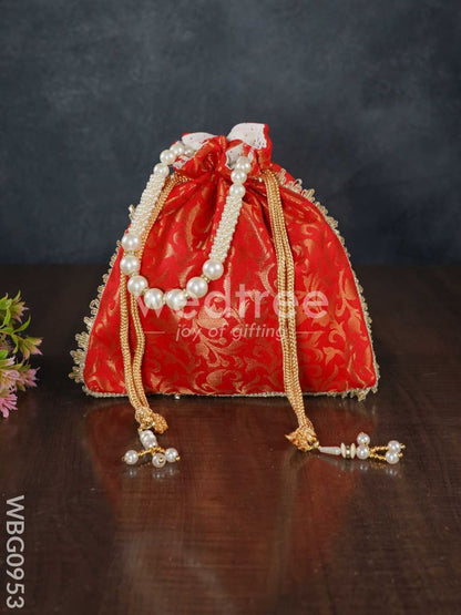 Raw Silk Potli Bag - WBG0953