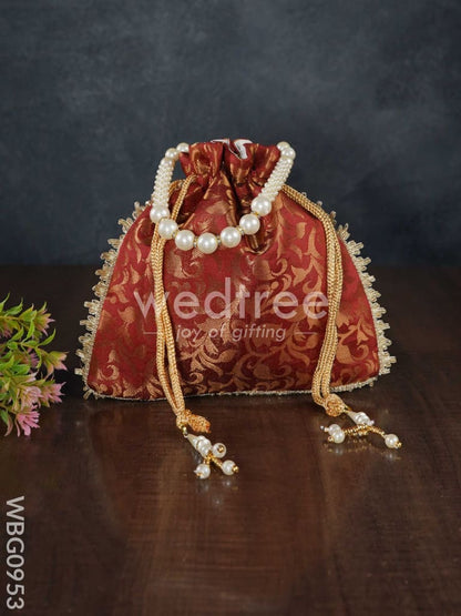 Raw Silk Potli Bag - WBG0953