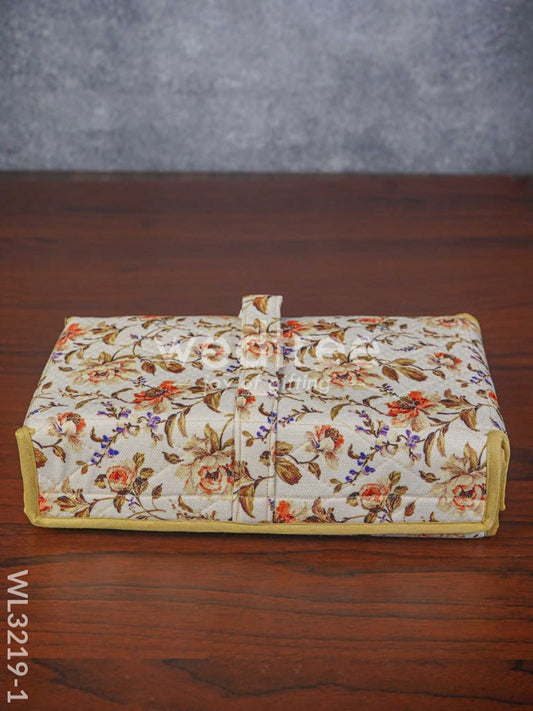 Rectangular Foldable Jewel Pouch with Floral Design (12x7) - WL3219-1
