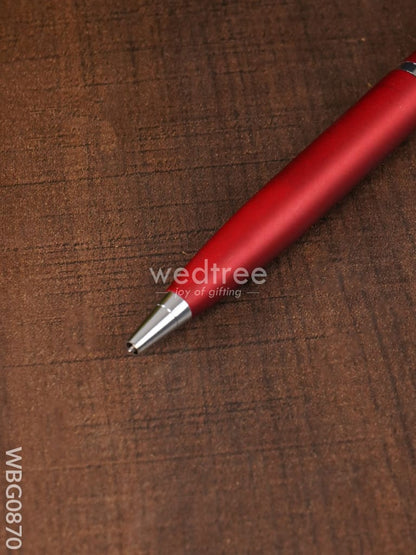Red Matte with Silver Finish - Ball Point Pen - WBG0870