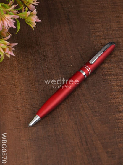 Red Matte with Silver Finish - Ball Point Pen - WBG0870
