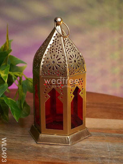 Red Metal lantern - Set of 2 - WL0493