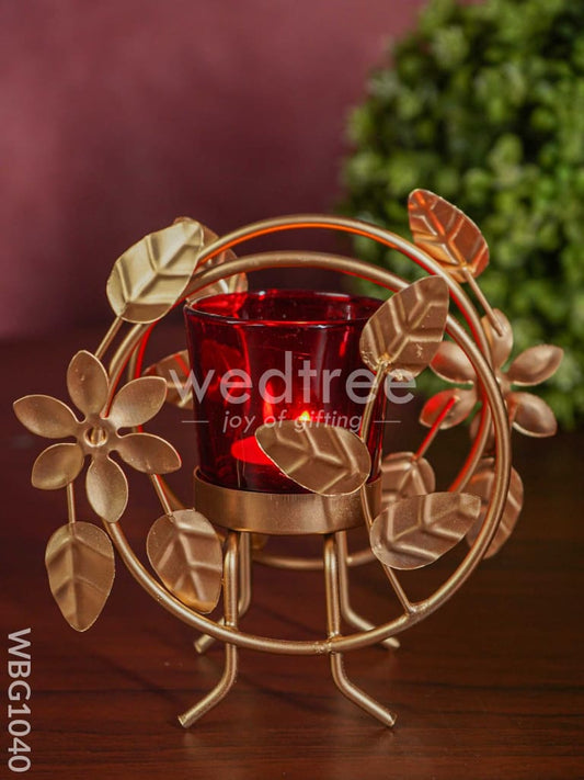 Round T Light Holder with Glass - WBG1040