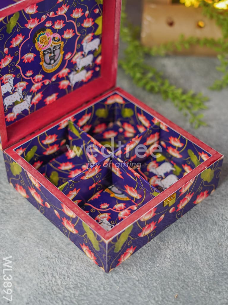 Shreenath Ji Dry Fruit Box with 4 Partitions - WL3897