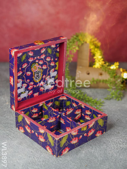 Shreenath Ji Dry Fruit Box with 4 Partitions - WL3897