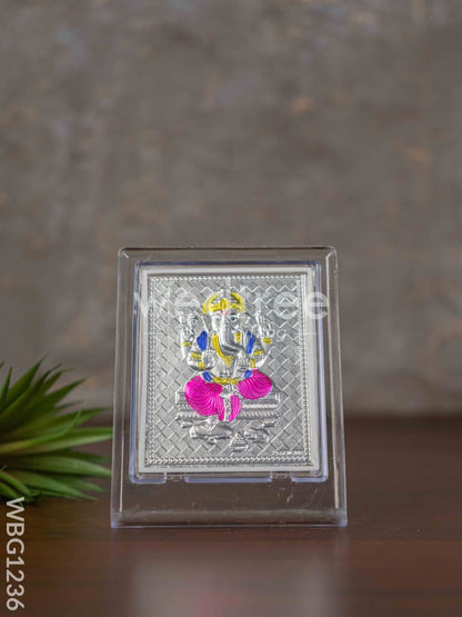 Silver Ganesha Photoframe with Stand - WBG1236