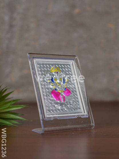 Silver Ganesha Photoframe with Stand - WBG1236