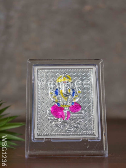 Silver Ganesha Photoframe with Stand - WBG1236