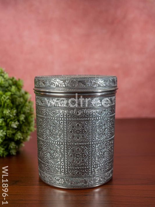 Silver Oxidized Dabba - WL1896-1