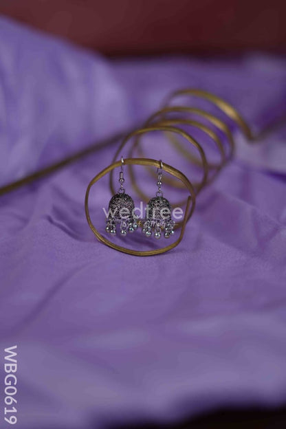 Silver Oxidized Earring - WBG0619