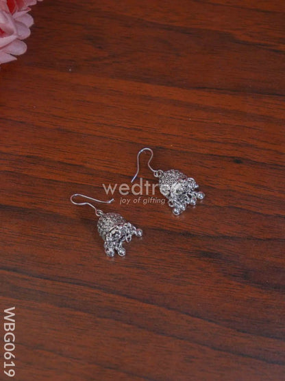 Silver Oxidized Earring - WBG0619