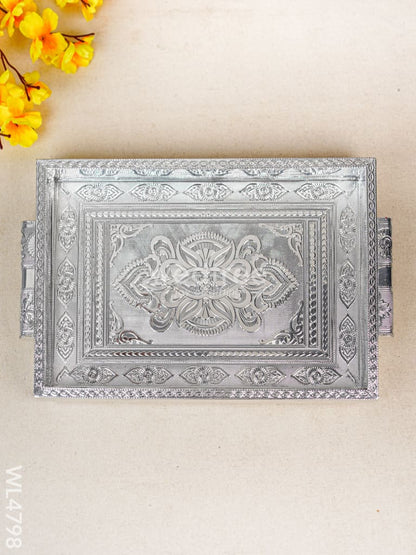 Silver Oxidized Tray - 10 inch - WL4798