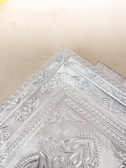 Silver Oxidized Tray - 10 inch - WL4798