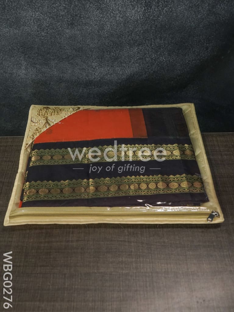 Single Saree Cover with Floral Embroidery - WBG0276