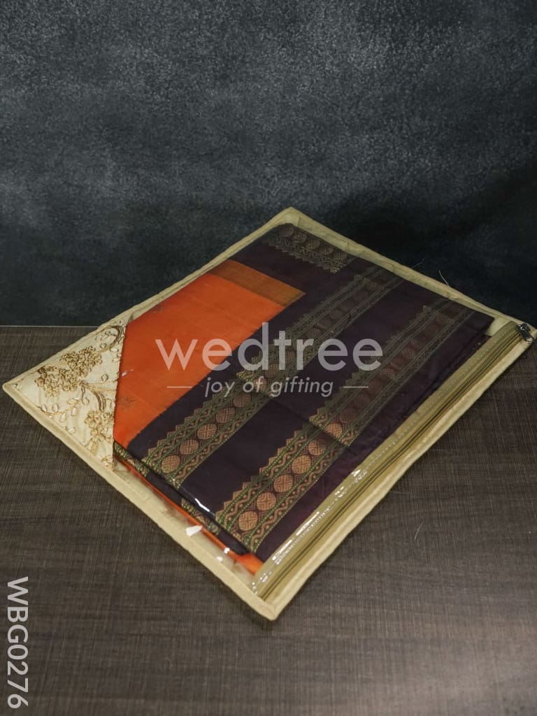 Single Saree Cover with Floral Embroidery - WBG0276