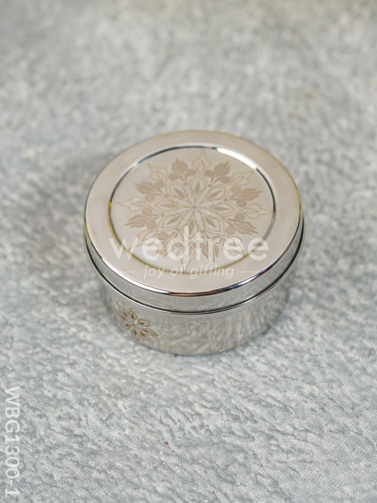 Stainless Steel Poori Box with Floral Engraving - WBG1300
