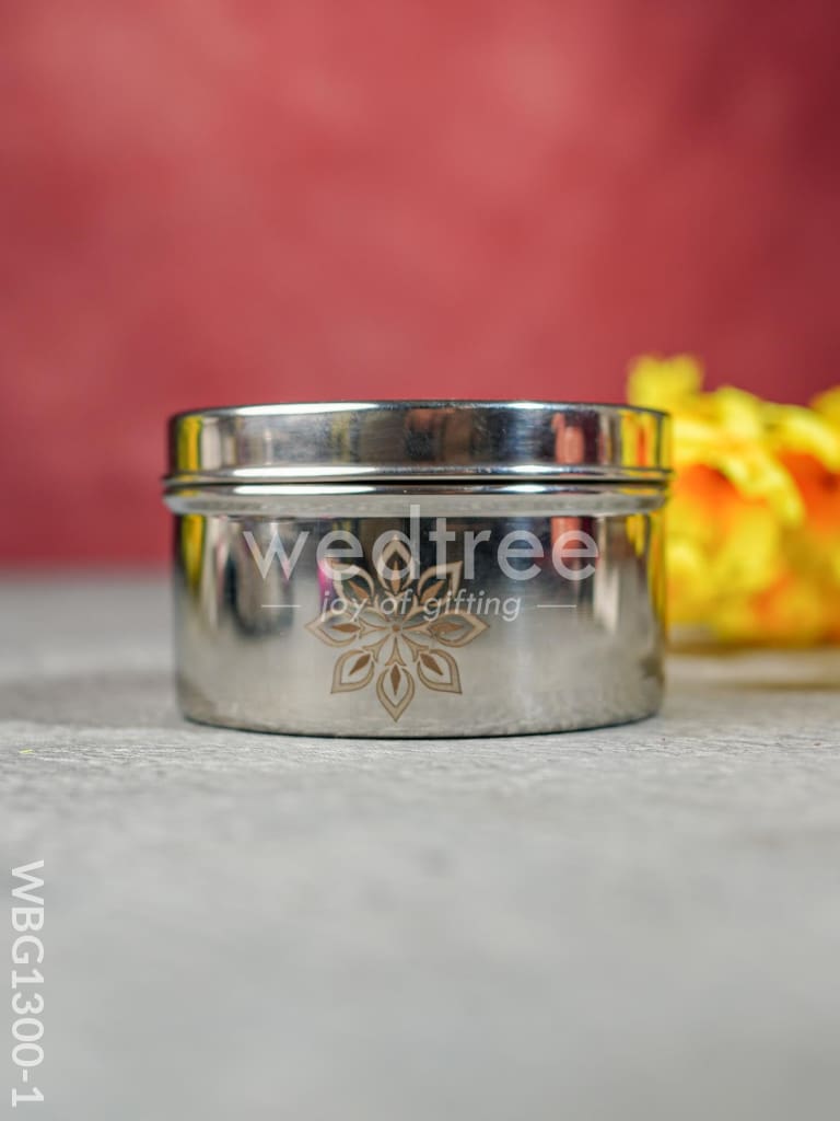 Stainless Steel Poori Box with Floral Engraving - WBG1300