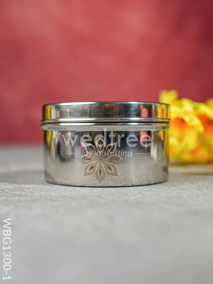 Stainless Steel Poori Box with Floral Engraving - WBG1300