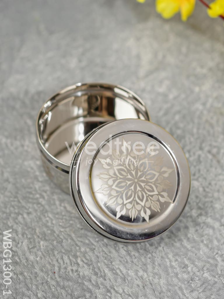 Stainless Steel Poori Box with Floral Engraving - WBG1300