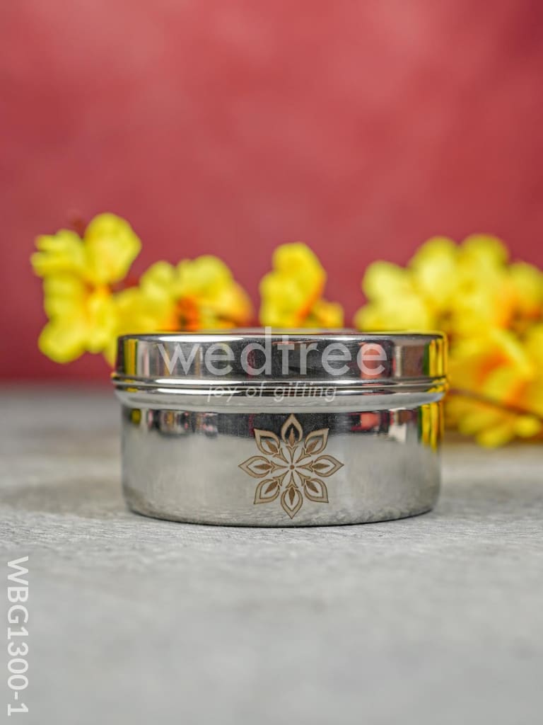 Stainless Steel Poori Box with Floral Engraving - WBG1300