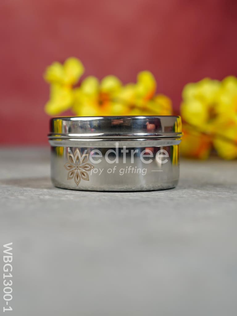 Stainless Steel Poori Box with Floral Engraving - WBG1300