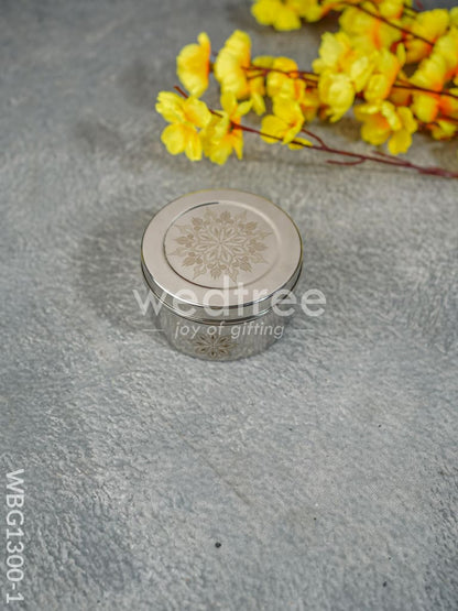 Stainless Steel Poori Box with Floral Engraving - WBG1300