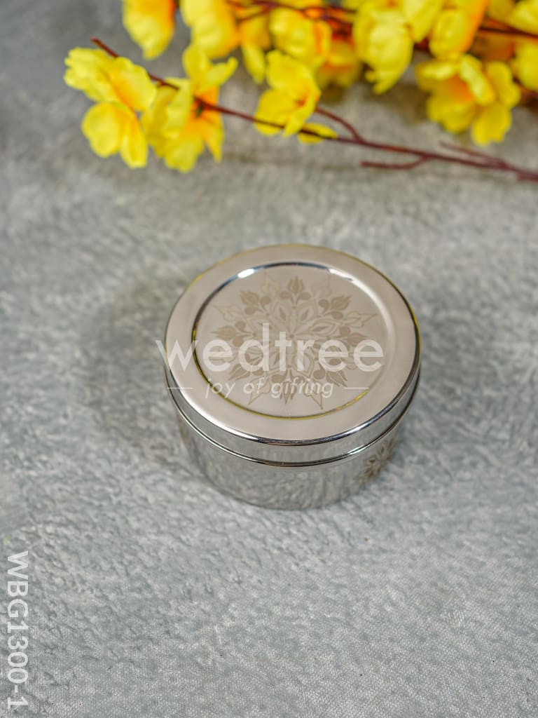 Stainless Steel Poori Box with Floral Engraving - WBG1300