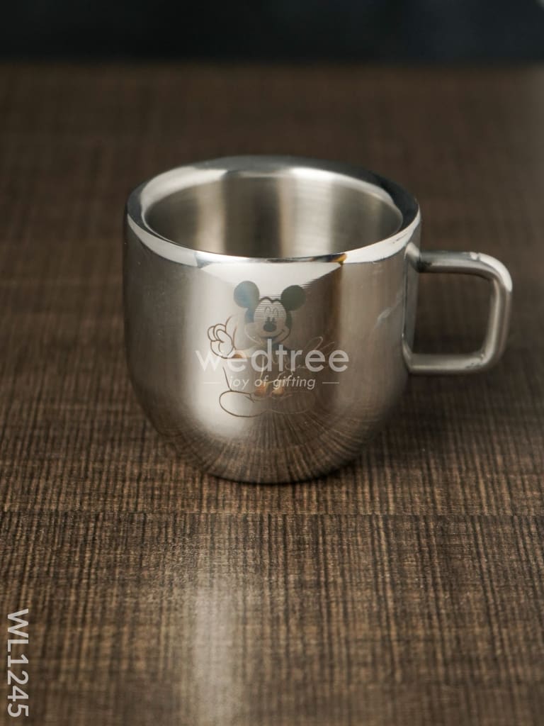Stainless Steel Kids Plate with Cup - WL1245