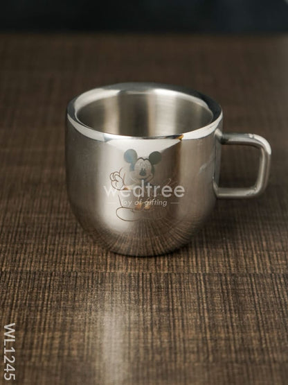 Stainless Steel Kids Plate with Cup - WL1245