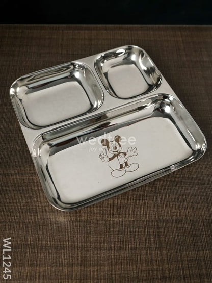 Stainless Steel Kids Plate with Cup - WL1245