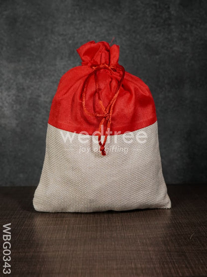 String Bag - Raw Silk and Jute - 8 inch x 11 inch - WBG0343