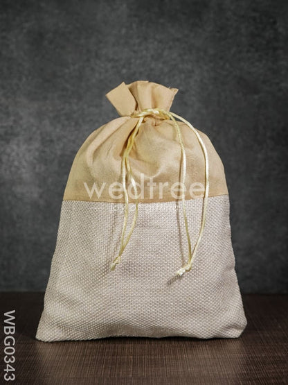 String Bag - Raw Silk and Jute - 8 inch x 11 inch - WBG0343