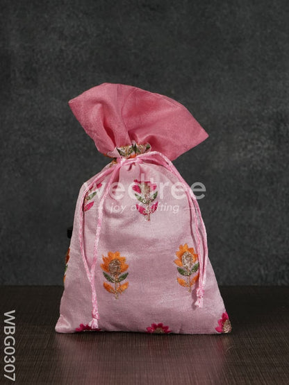 String bag with Floral Embroidery - WBG0307