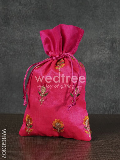 String bag with Floral Embroidery - WBG0307