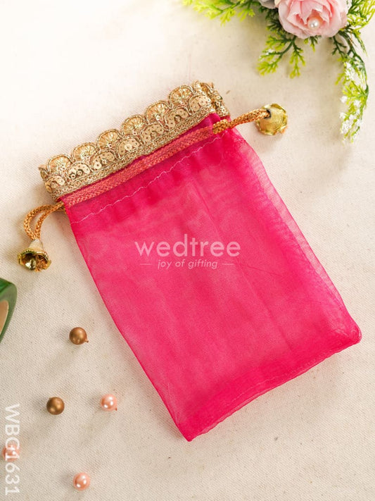 String Bag with Golden Work - 5 * 7 inch - WBG1631