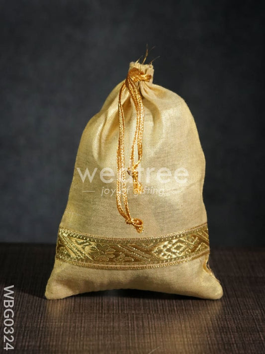 String Bag with Golden Zari Work - 5 X 7Inches - WBG0324