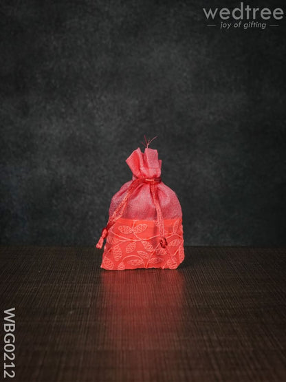 String Bag with Mango Design Embroidery - 3 x 4 Inches - WBG0212