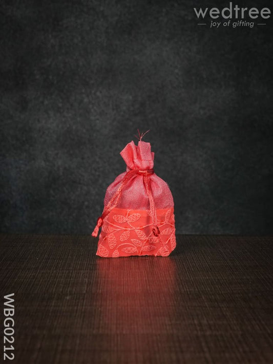 String Bag with Mango Design Embroidery - 3 x 4 Inches - WBG0212