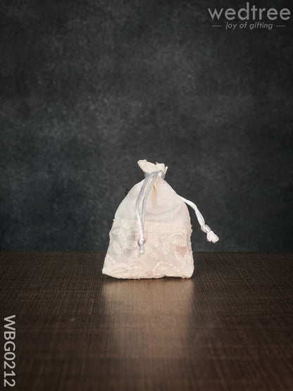 String Bag with Mango Design Embroidery - 3 x 4 Inches - WBG0212