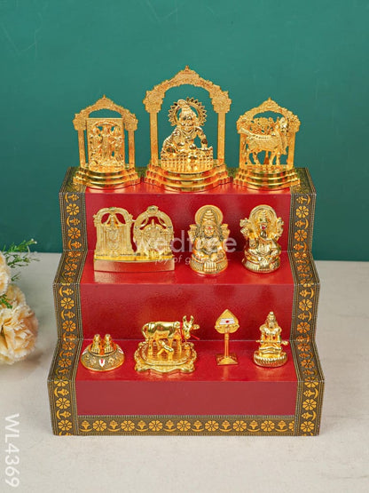 Swarna Golu 4 - Gold Oxidized Golu Padi & Zinc Alloy Murtis - WL4369