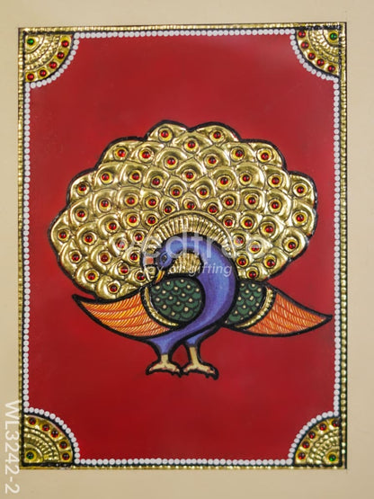 Tanjore Art Peacock Motif Photo Frame - WL3242-2