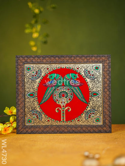 Tanjore Art Photo Frame - Twin Parrot - 10 x 8 inch - WL4730