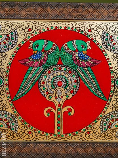 Tanjore Art Photo Frame - Twin Parrot - 10 x 8 inch - WL4730
