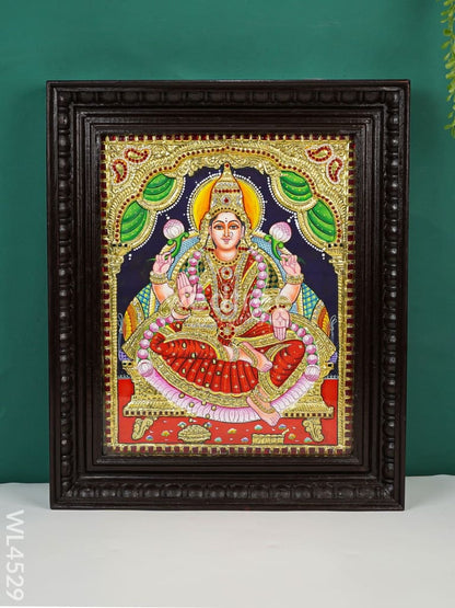 Tanjore Painting - Aishwarya Lakshmi - Semi Embossed - 15x12 inch - WL4529