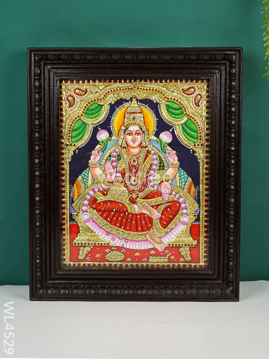 Tanjore Painting - Aishwarya Lakshmi - Semi Embossed - 15x12 inch - WL4529