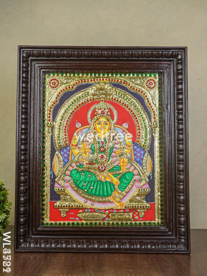 Tanjore Painting - Aishwarya Lakshmi - Semi Embossed - 15x12 inch - WL4529