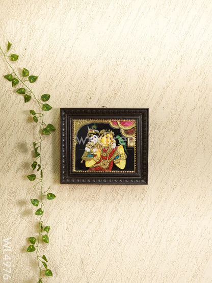 Tanjore Painting - Andal Krishna - Flat (Gold Foil) - 12x10 inch - WL4976